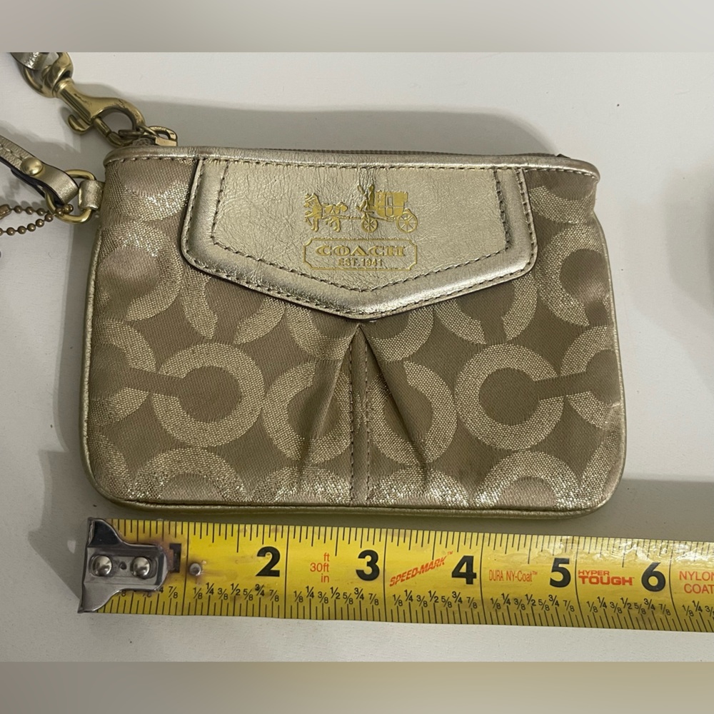Coach Metallic Gold‎ and Tan Wristlet - Picture 5 of 9